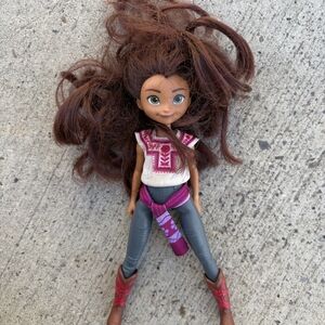 Mattel Brown-Haired Fashion Doll with Pink Outfit Accents